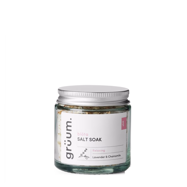 Jar of salt soak product
