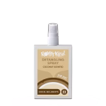 Detangling spray bottle with coconut scent.