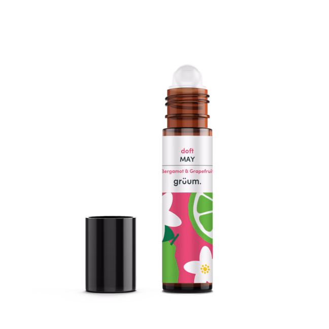 Roll-on bottle with floral design