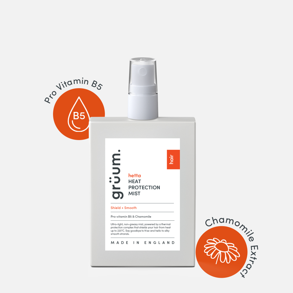 Heat protection mist bottle with chamomile