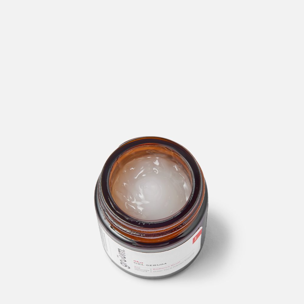 Open jar with cream inside.
