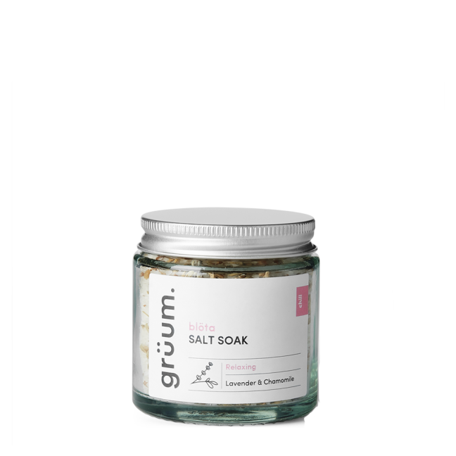 Jar of salt soak product