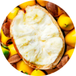 Exotic fruit with yellow surroundings