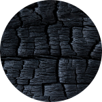Close-up of charred wood texture.