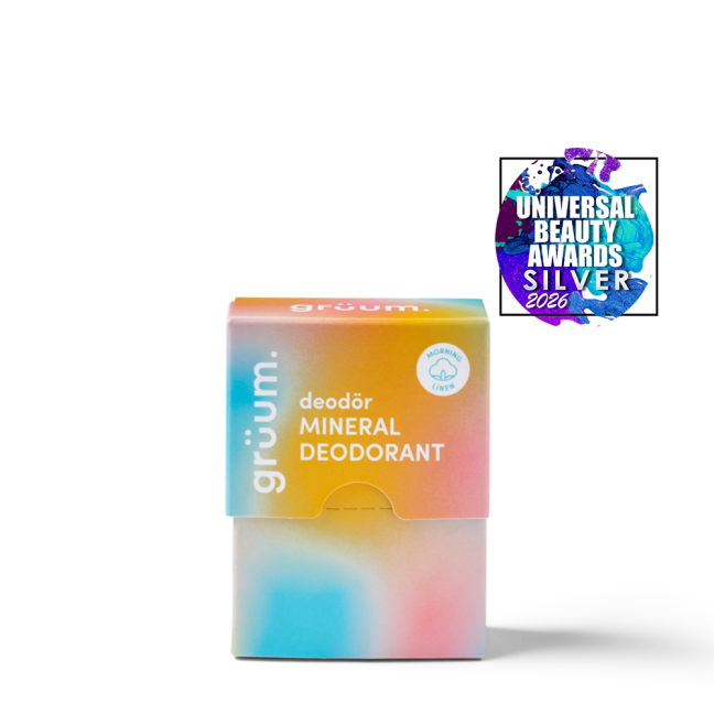 Colorful deodorant box and award badge