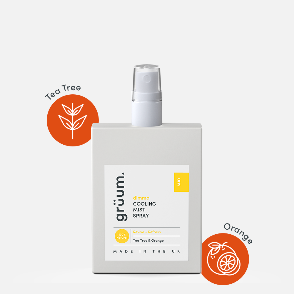 Cooling mist spray bottle with labels