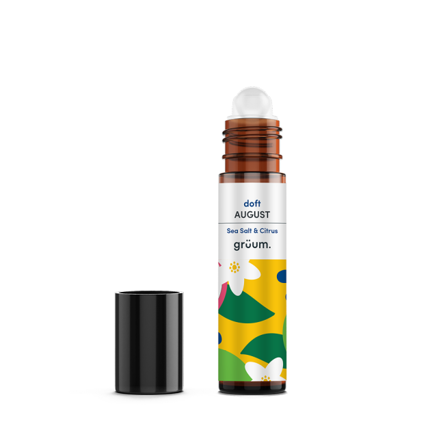 Roll-on bottle with colorful design