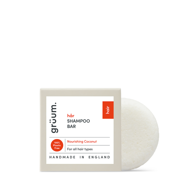 Coconut shampoo bar packaging