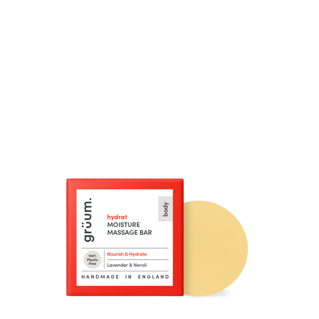 Red moisture massage bar packaging