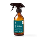 Brown spray bottle with label