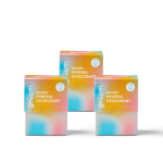 Three colorful deodorant boxes.