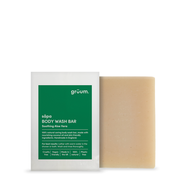 Body wash bar and packaging