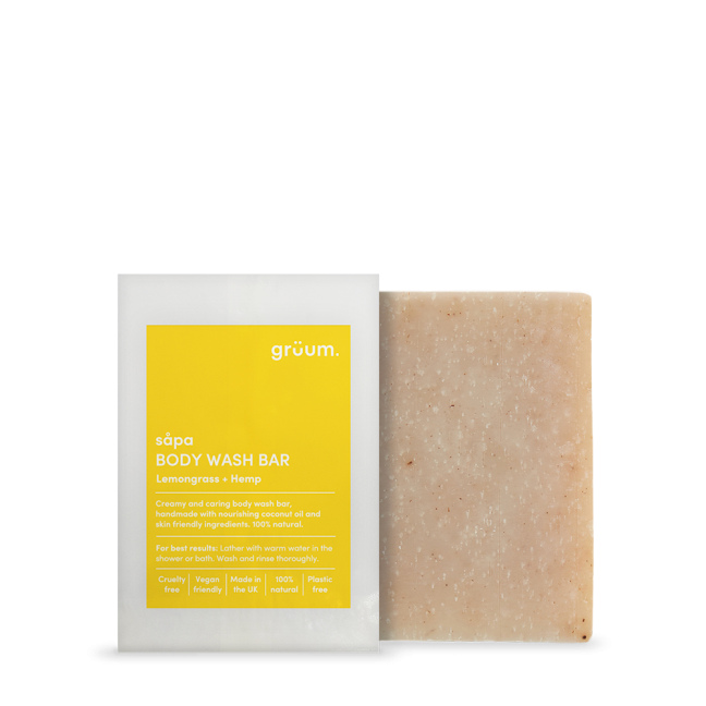 Body wash bar and packaging