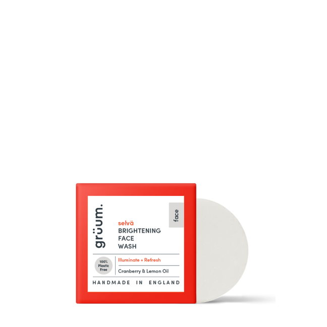 Brightening face wash package.