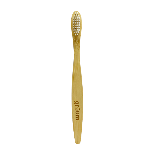 Bamboo toothbrush with white bristles