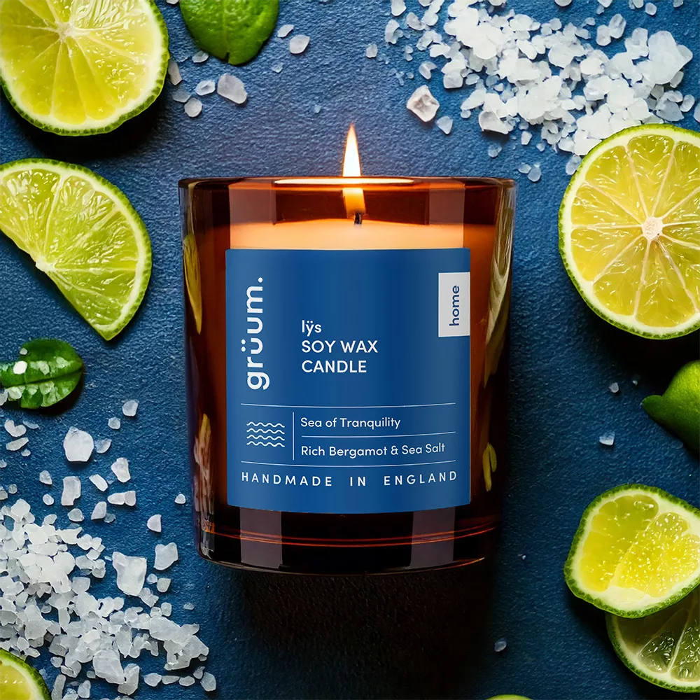 Soy wax candle with lime and salt