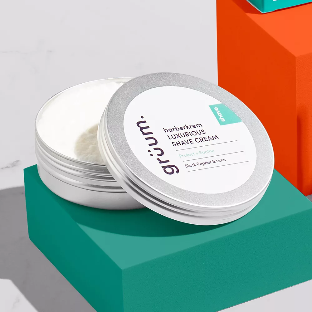 Shave cream container on blocks