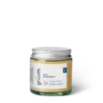 Beard balm jar on white background.