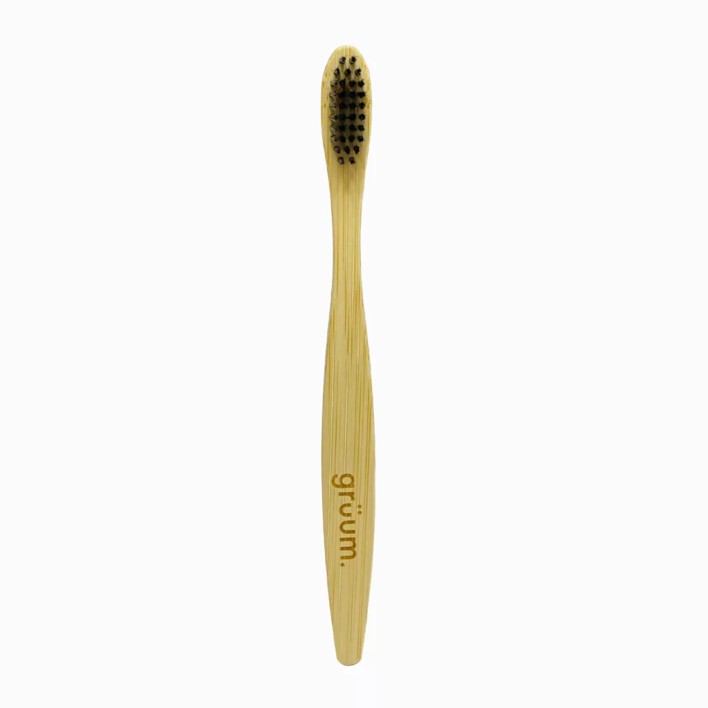 Bamboo toothbrush with black bristles