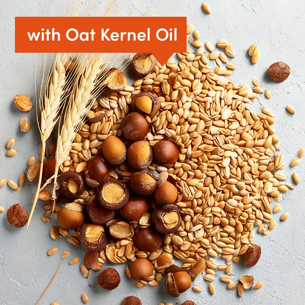 Oats and nuts with text overlay