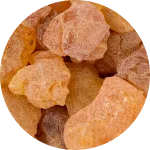 Close-up of amber resin stones