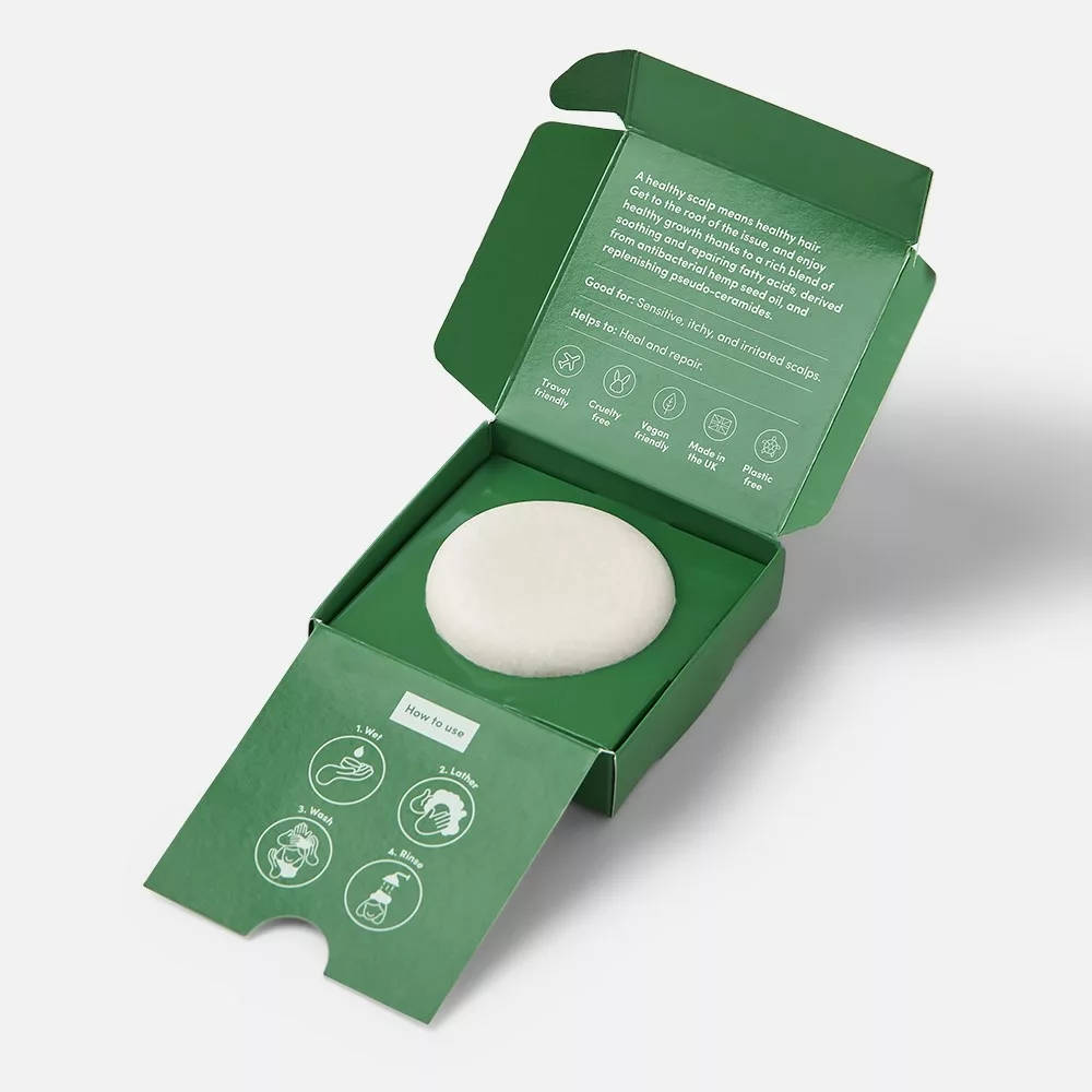 Round soap in green box