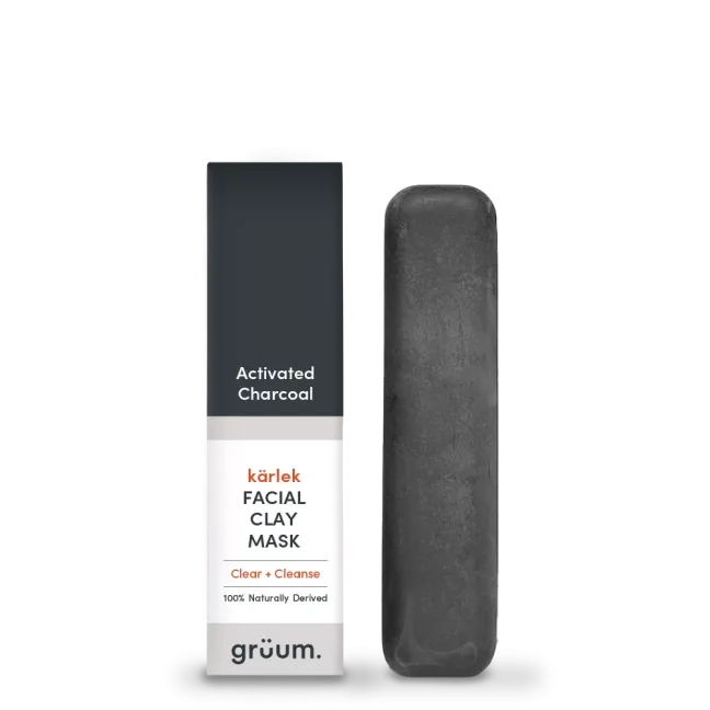 Facial clay mask with charcoal