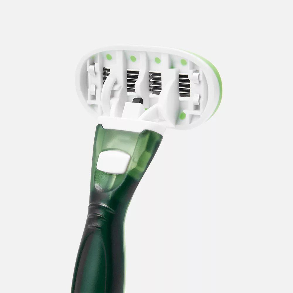 Green razor with multiple blades