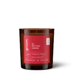 Brown wax candle in glass jar