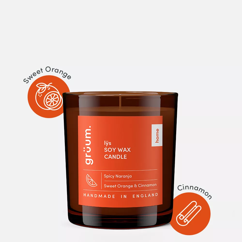 Orange cinnamon soy candle