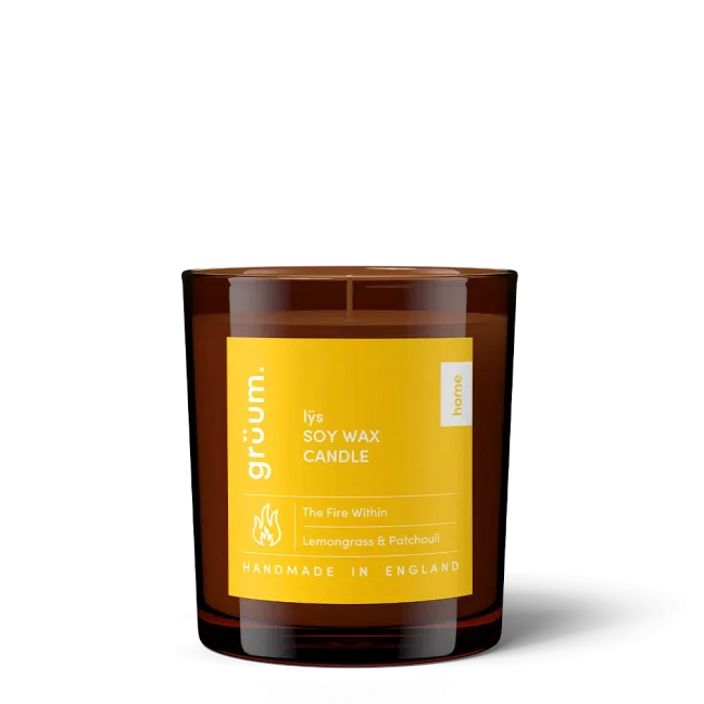 Soy wax candle in glass jar