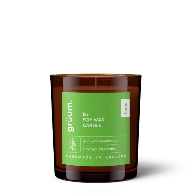 Soy wax candle in glass jar