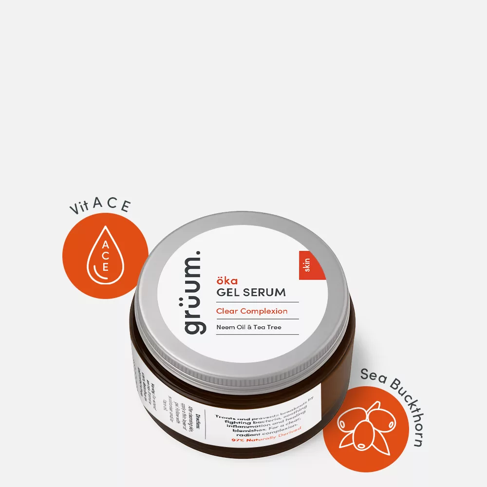 Gel serum jar with label and graphics.