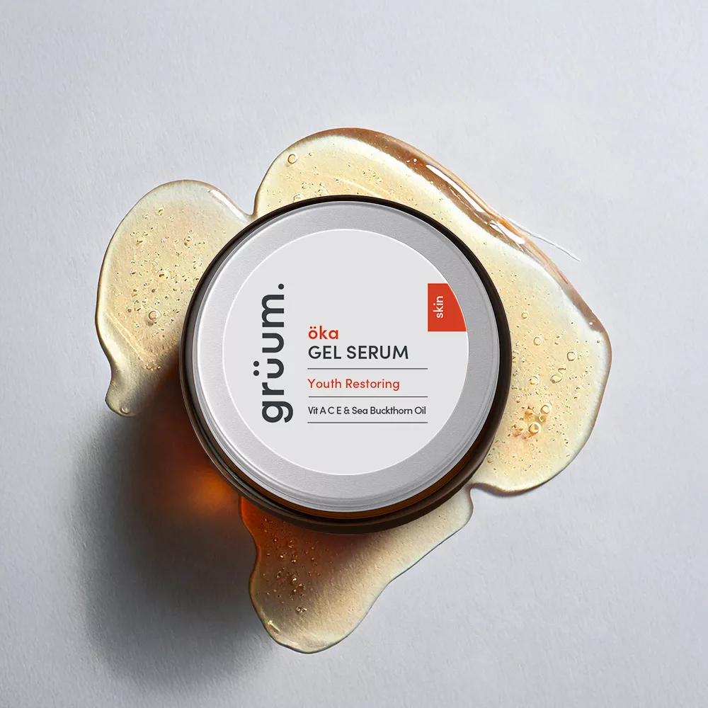 Gel serum container on liquid spill.