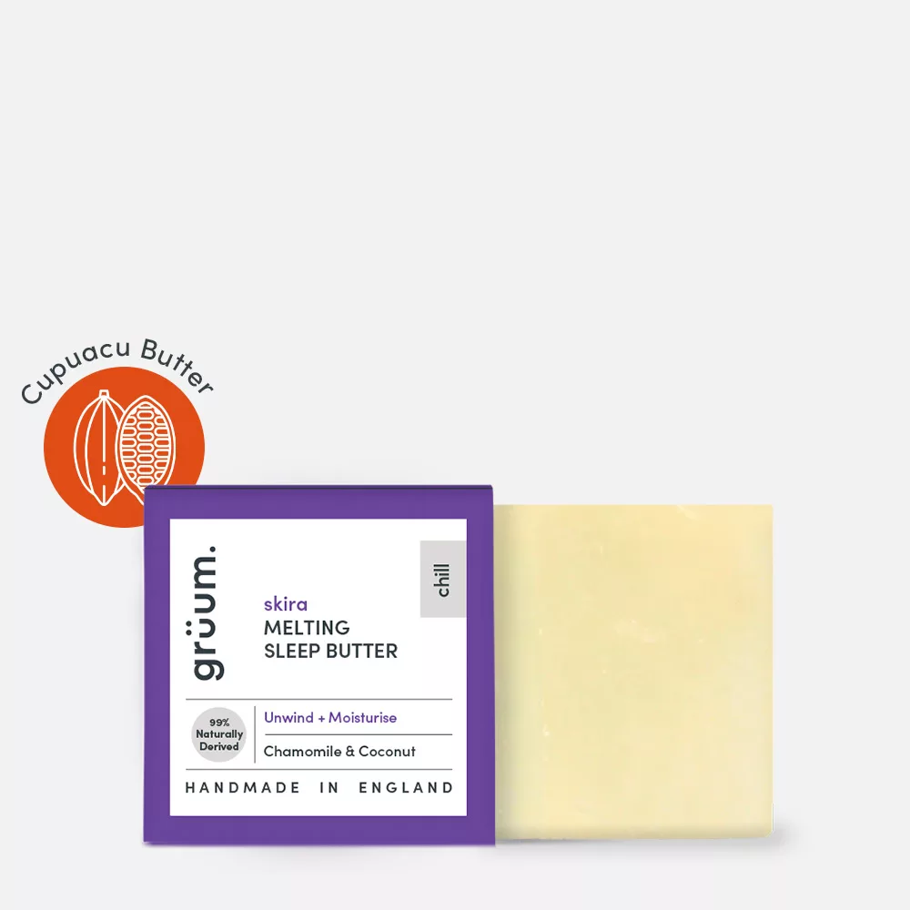 Melting sleep butter packaging with soap bar.