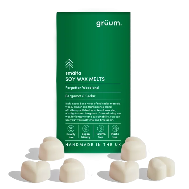 Green package of soy wax melts.