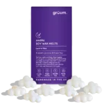 Purple soy wax melts pack with white melts.
